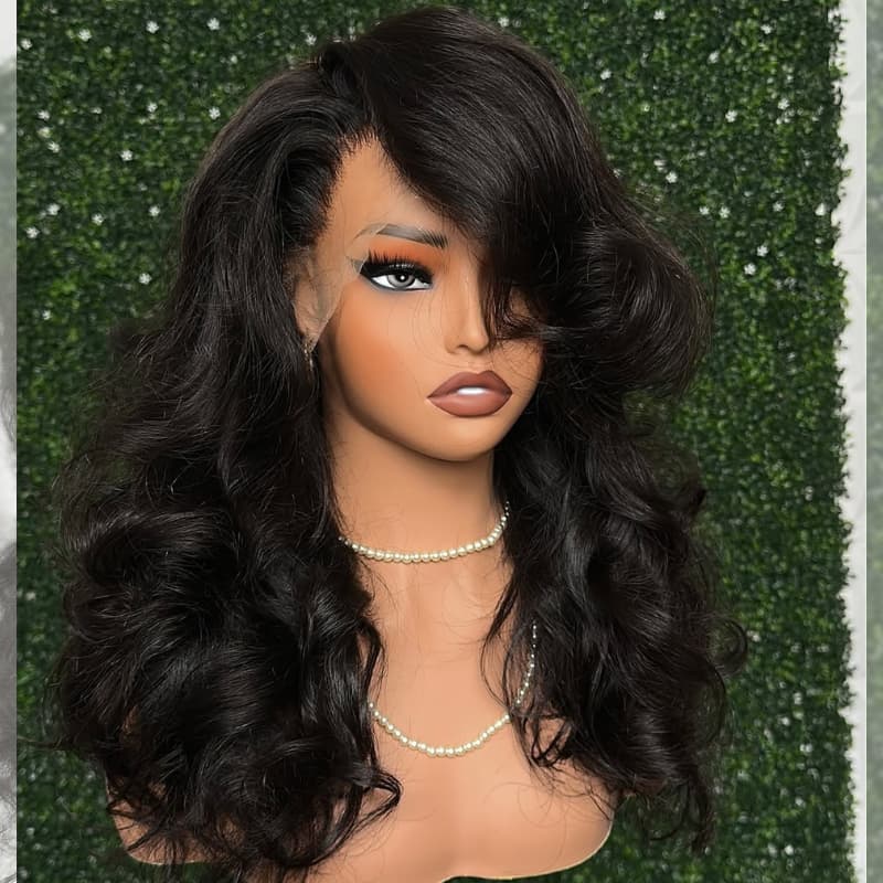 SZC Bouncy Loose Wave Curls 13x4 Lace Front Virgin Human Hair Wigs