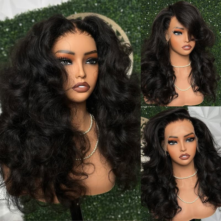 SZC Bouncy Loose Wave Curls 13x4 Lace Front Virgin Human Hair Wigs