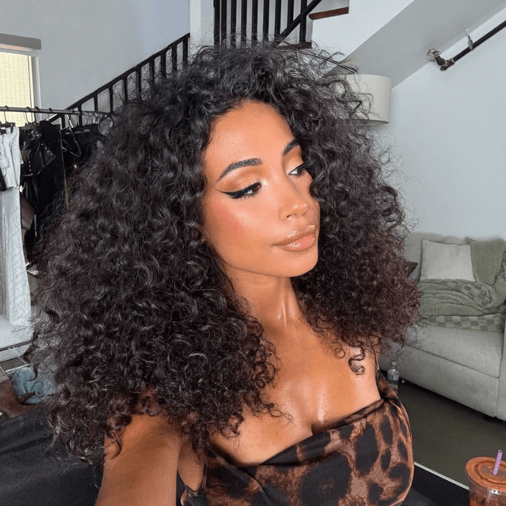 SZC Bouncy Loose Wave Curls 13x4 Transparent Lace Front Human Hair Wigs