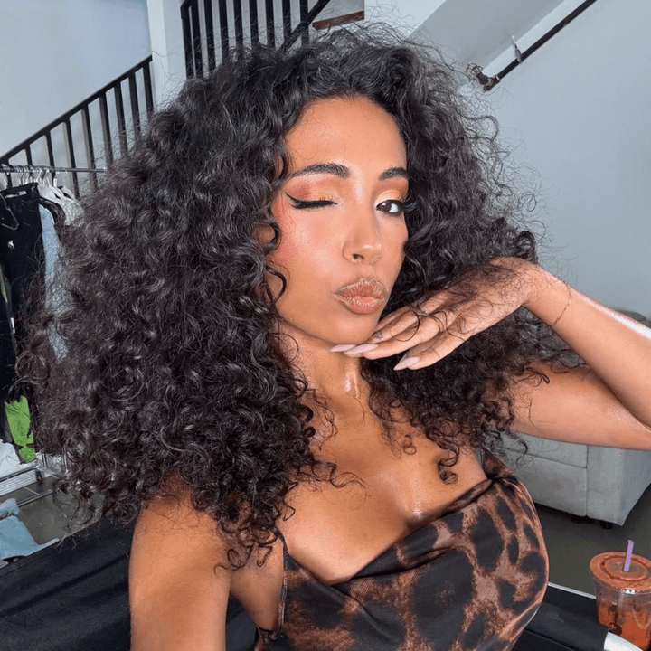 SZC Bouncy Loose Wave Curls 13x4 Transparent Lace Front Human Hair Wigs