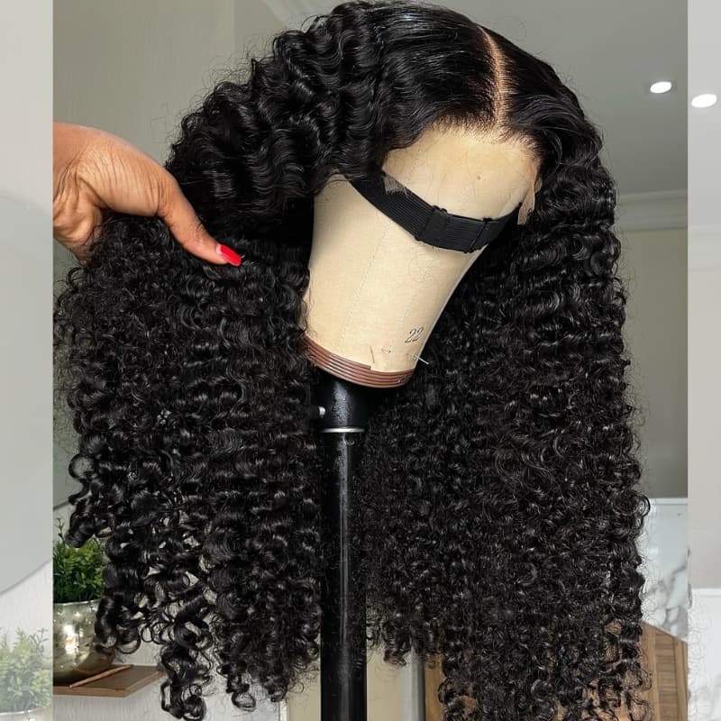 SZC Burmese Curly 180 250 300 Density 13x4 Lace Front Virgin Human Hair Wigs