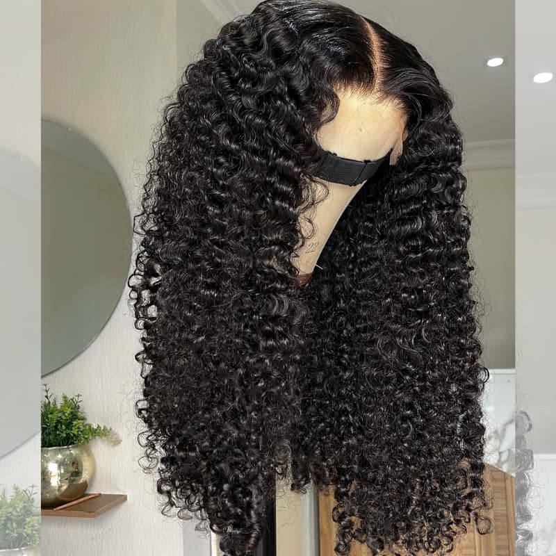 SZC Burmese Curly 180 250 300 Density 13x4 Lace Front Virgin Human Hair Wigs