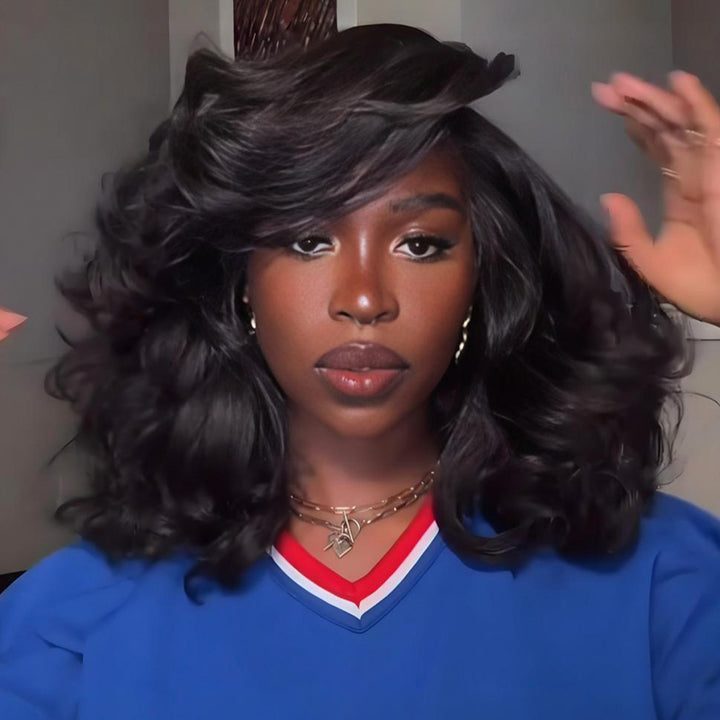 SZC Chic Short Yaki Loose Wave Bob Virgin Human Hair Wigs