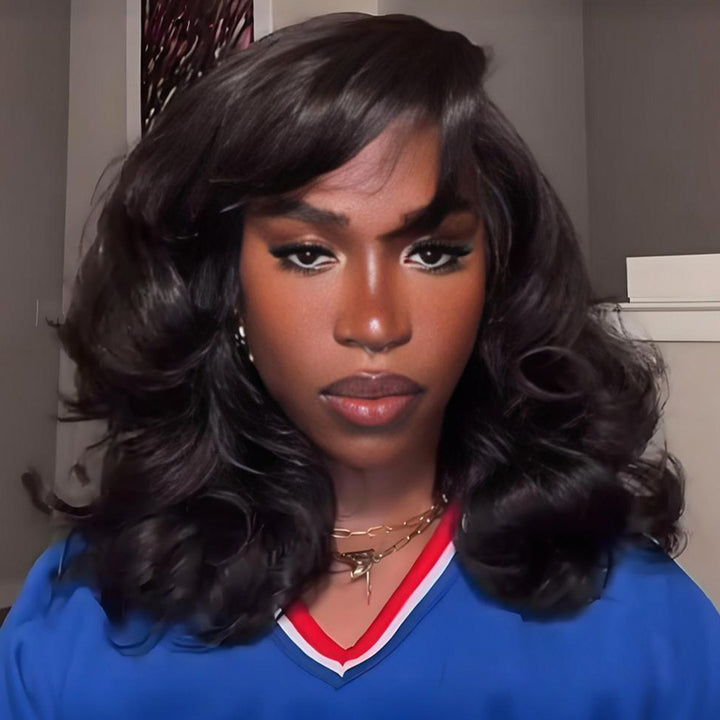 SZC Chic Short Yaki Loose Wave Bob Virgin Human Hair Wigs