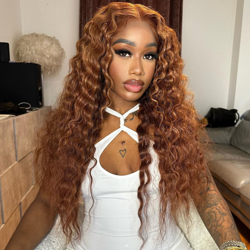 SZC Chocolate Brown Deep Wave 13x4 Lace Front Virgin Human Hair Wigs