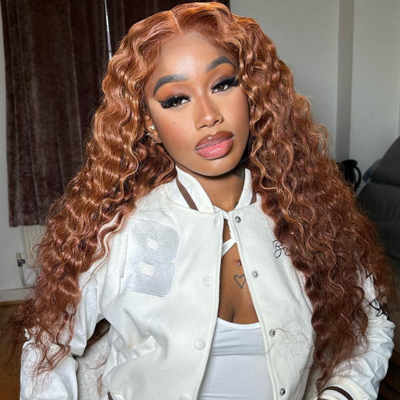 SZC Chocolate Brown Deep Wave 13x4 Lace Front Virgin Human Hair Wigs
