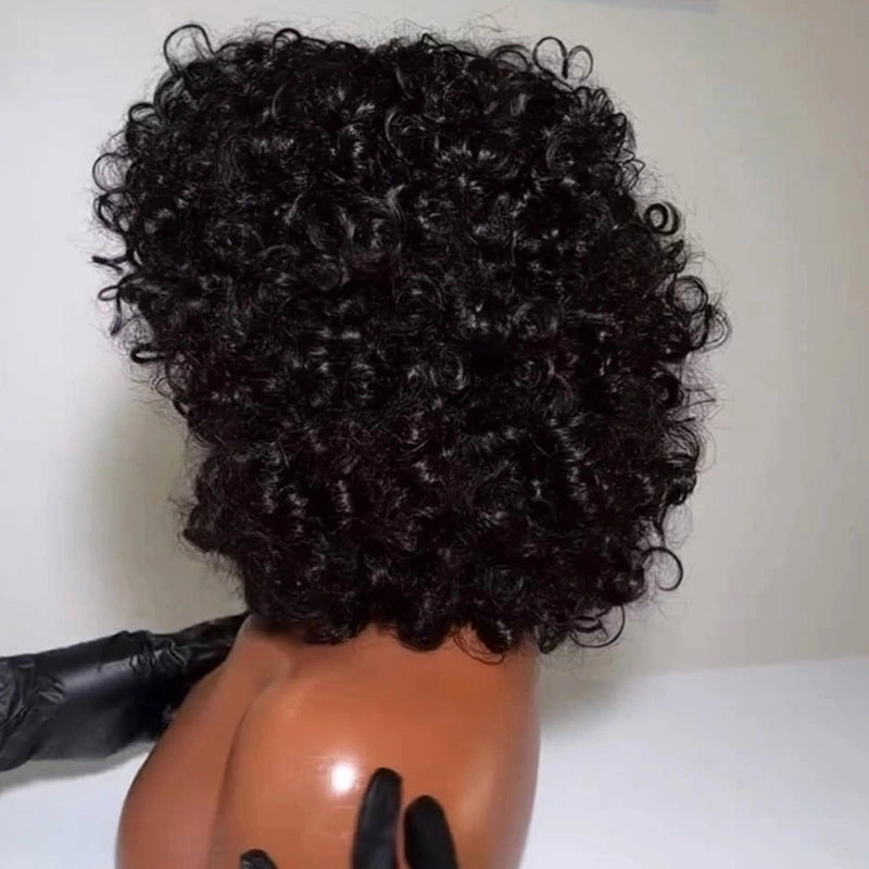 SZC Elegant Short Bob Bouncy Loose Curls 13x4 Lace Front Virgin Human Hair Wig