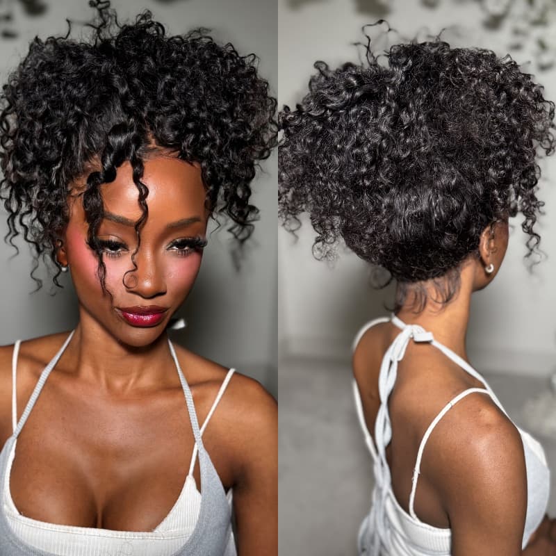 SZC Full Lace Ventilated Part Anywhere Burmese Curly Virgin Human Hair Wigs