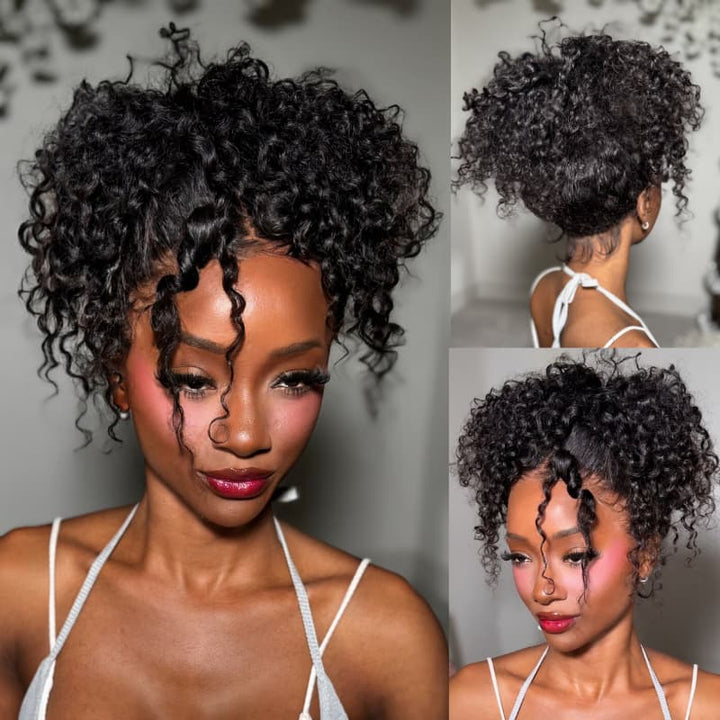 SZC Full Lace Ventilated Part Anywhere Burmese Curly Virgin Human Hair Wigs