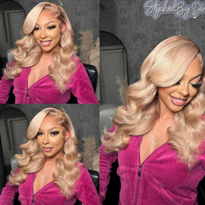 SZC Honey Blonde Body Wave 13x4 HD Lace Front Virgin Human Hair Wigs