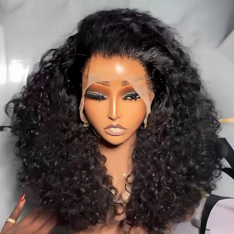 SZC Luxury Kinky Curly Volume Short Bob 13x4 Lace Front Virgin Human Hair Wigs