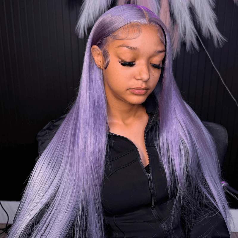 SZC Lavender Purple 13x4 HD Lace Front Virgin Remy Human Hair Wigs