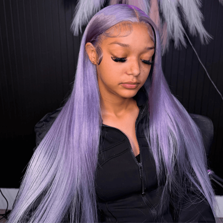 SZC Lavender Purple 13x4 HD Lace Front Virgin Remy Human Hair Wigs