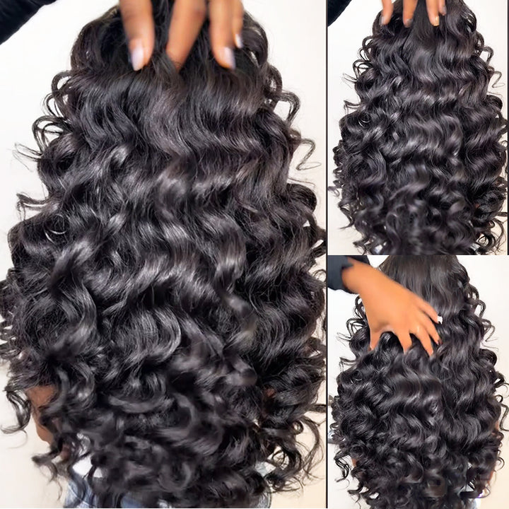 SZC Loose Wave Curls 250 300 Density 13x4 Transparent Lace Front  Human Hair Wigs