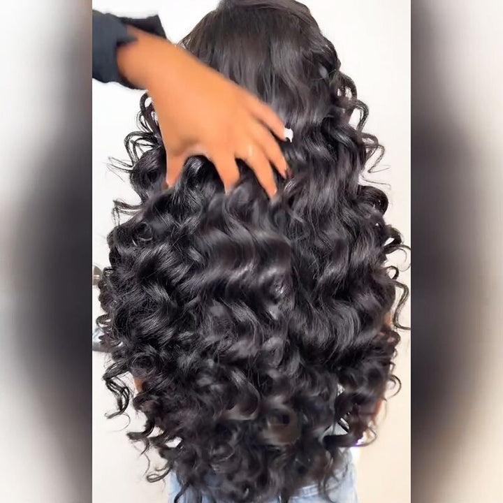 SZC Loose Wave Curls 250 300 Density 13x4 Transparent Lace Front  Human Hair Wigs