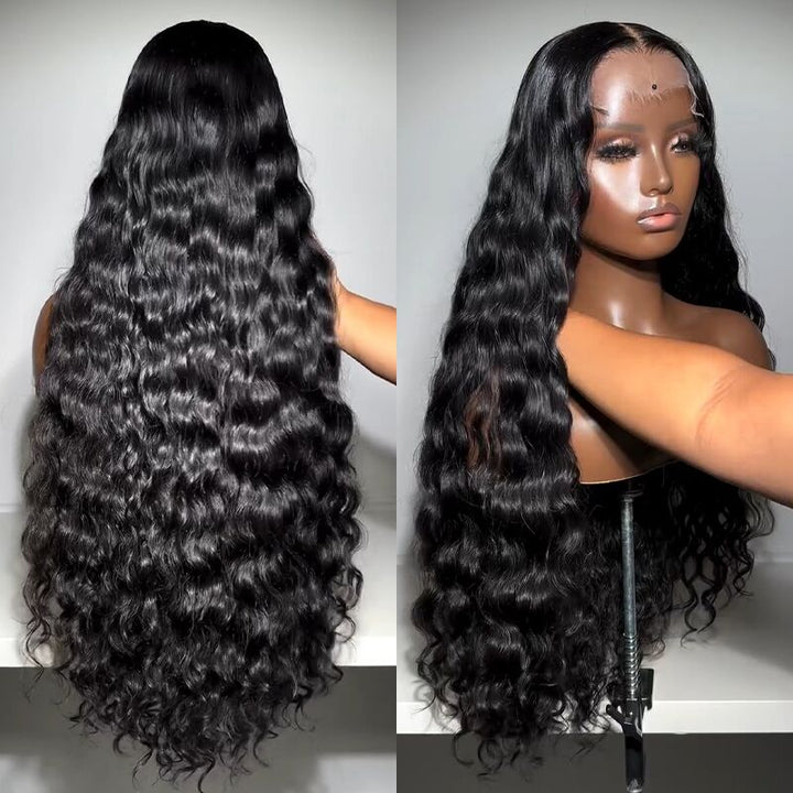 SZC Natural Loose Water Wave 250 300 Density 13x4 Lace Front Human Hair Wig