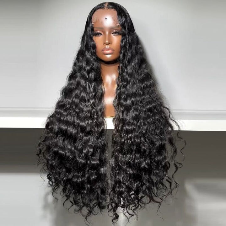 SZC Natural Loose Water Wave 250 300 Density 13x4 Lace Front Human Hair Wig