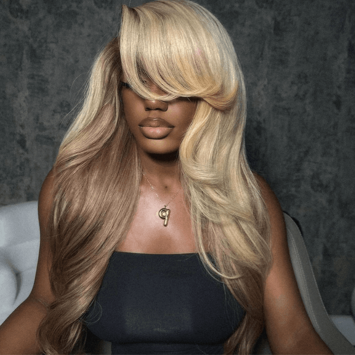 SZC Peekaboo Blonde Brown 200 Density 13x4 Lace Front Human Hair Wigs