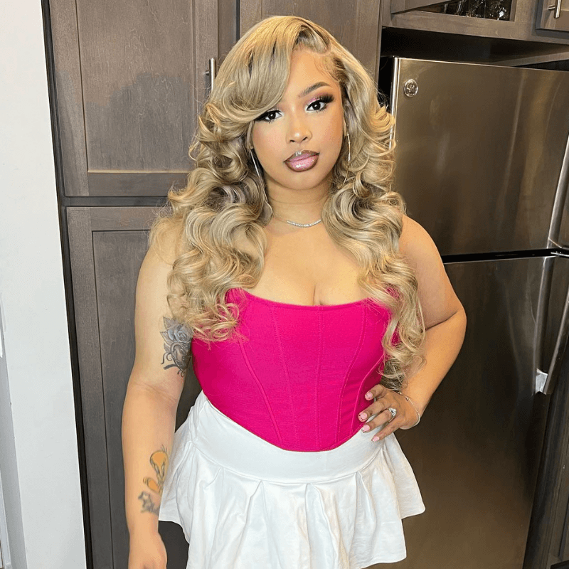 SZC Platinmu Strawberry Honey Blonde 13x4 Lace Front Virgin Hair Wig