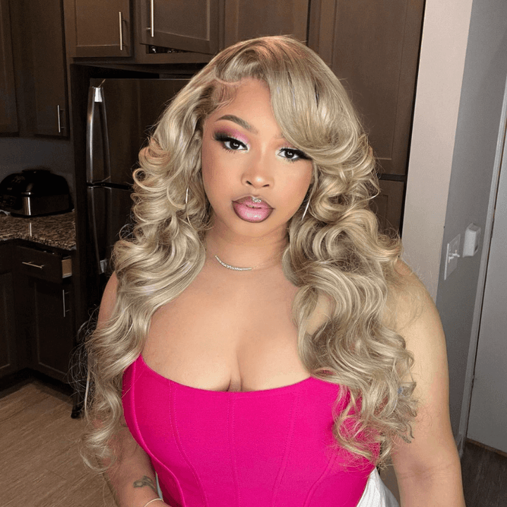 SZC Platinmu Strawberry Honey Blonde 13x4 Lace Front Virgin Hair Wig