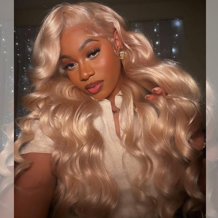 SZC Platinum Honey Blonde Body Wave 13x4 Lace Front Virgin Hair Wigs