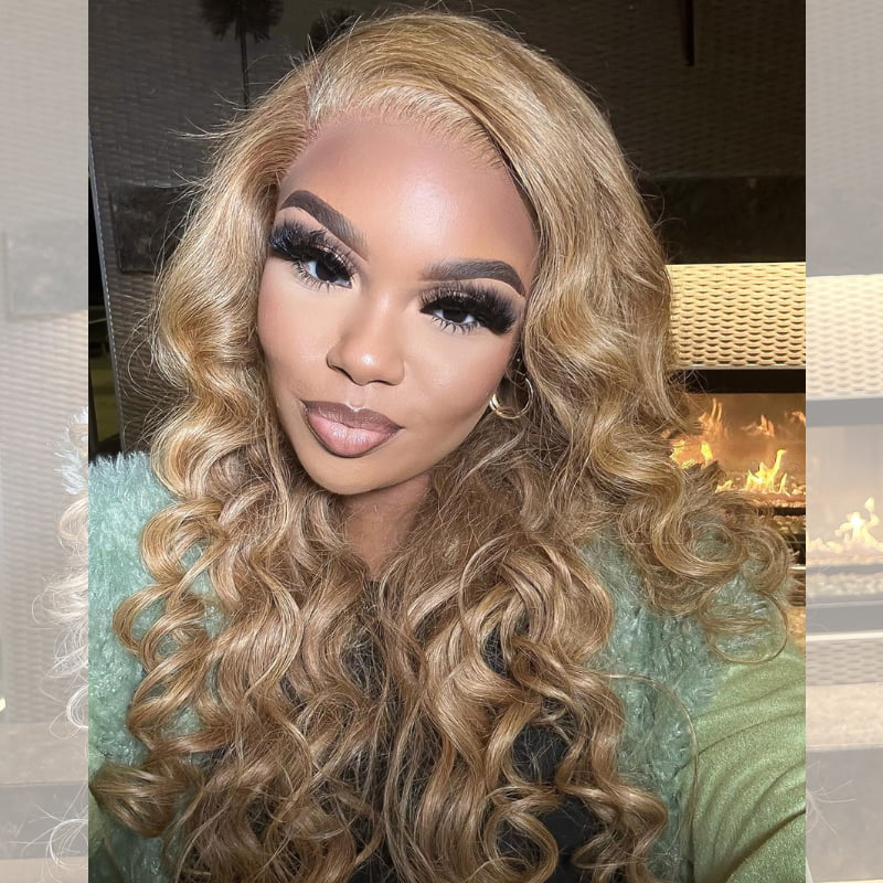 SZC Platinum Strawberry Blonde 13x4 Lace Front Virgin Human Hair Wigs