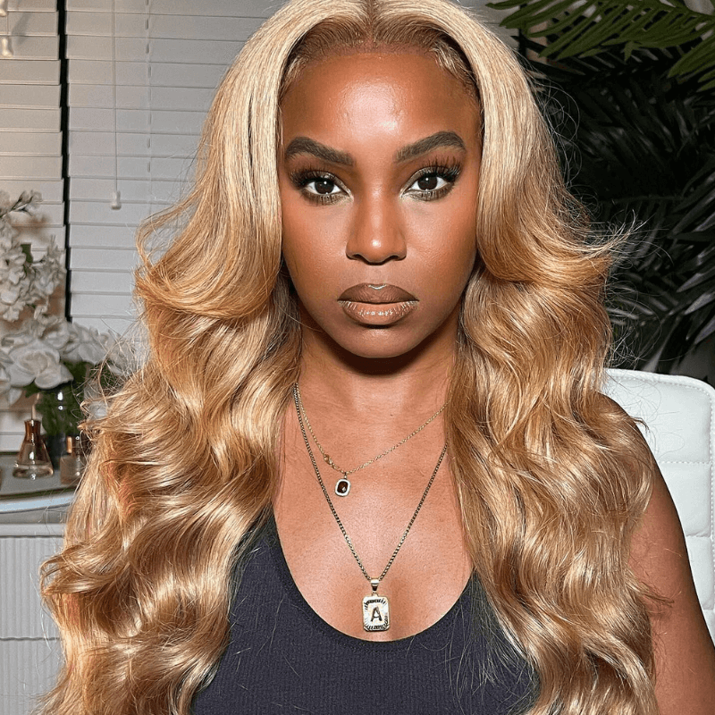 SZC Platinum Strawberry Honey Blonde 13x4 Lace Front Human Hair Wigs