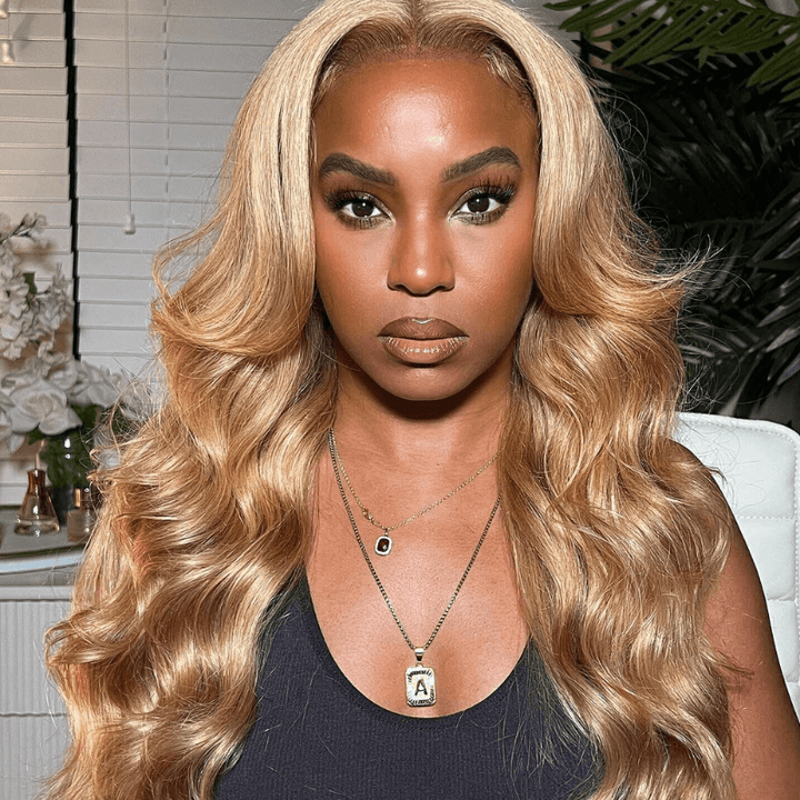 SZC Platinum Strawberry Honey Blonde 13x4 Lace Front Human Hair Wigs
