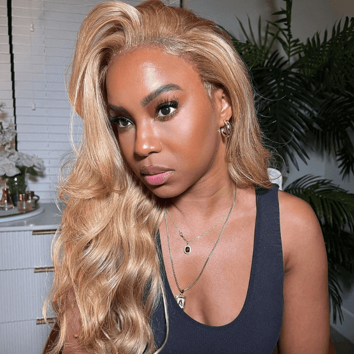 SZC Platinum Strawberry Honey Blonde 13x4 Lace Front Human Hair Wigs