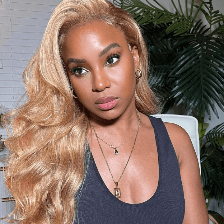 SZC Platinum Strawberry Honey Blonde 13x4 Lace Front Human Hair Wigs