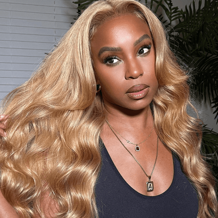 SZC Platinum Strawberry Honey Blonde 13x4 Lace Front Human Hair Wigs