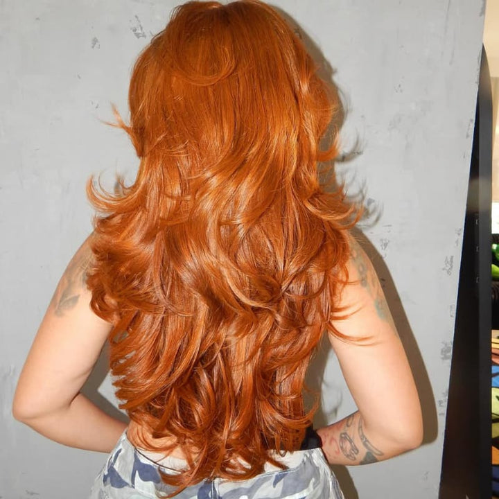 SZC Ginger Orange 13x4 Lace Front Virgin Human Hair Wigs 200 Density