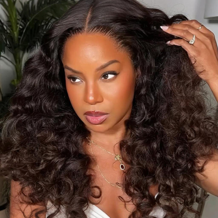 SZC Ripple Loose Curls 250 300 Density 13x4 Lace Front Human Hair Wigs