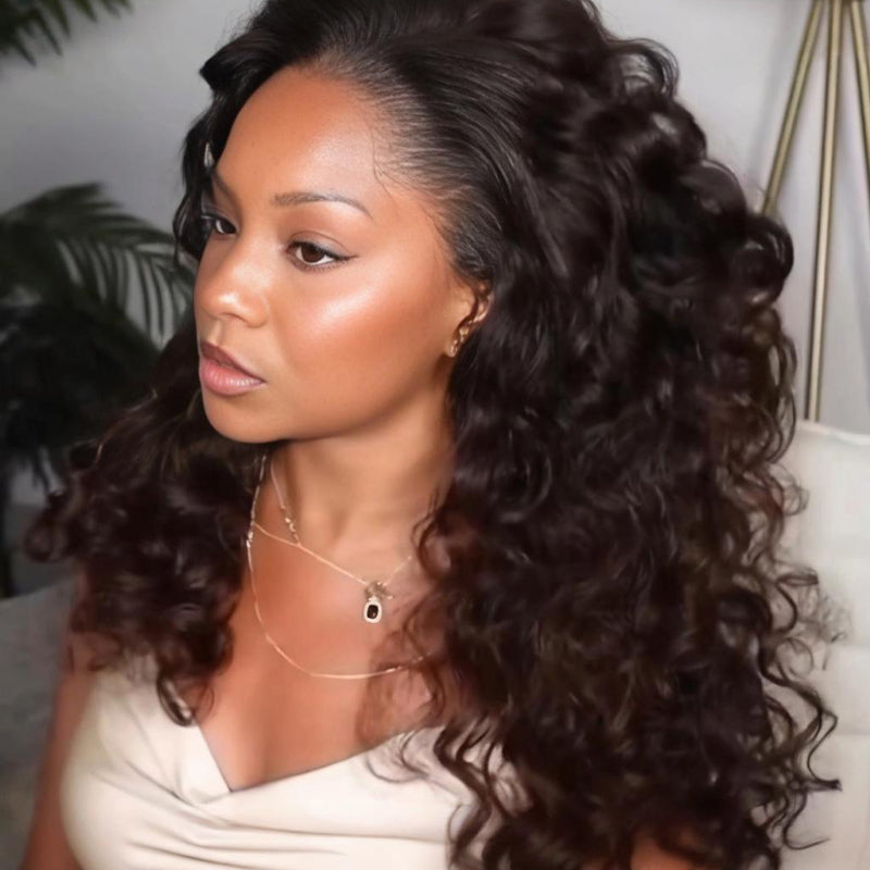 SZC Ripple Loose Curls 250 300 Density 13x4 Lace Front Human Hair Wigs