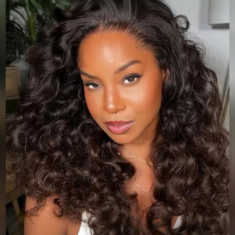 SZC Ripple Loose Curls 250 300 Density 13x4 Lace Front Human Hair Wigs