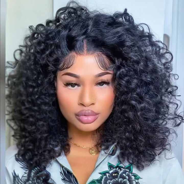 SZC Short Bob Loose Water Wave Curls 13x4 Lace Front Virgin Human Hair Wigs