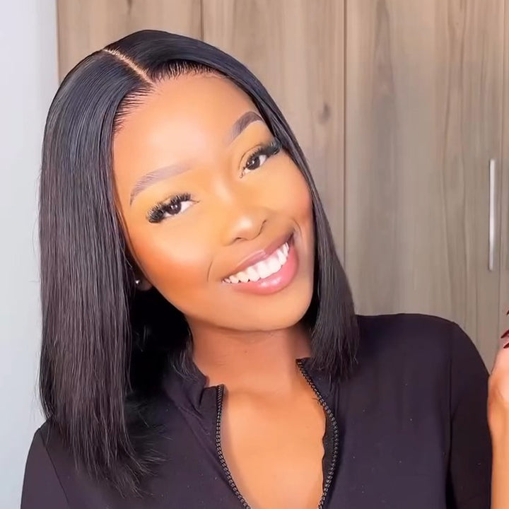 SZC Short Wear Go Glueless Adjustable bob Virgin Human Hair Wigs