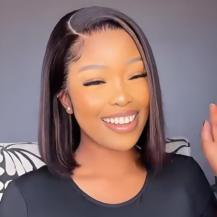 SZC Short Wear Go Glueless Adjustable bob Virgin Human Hair Wigs