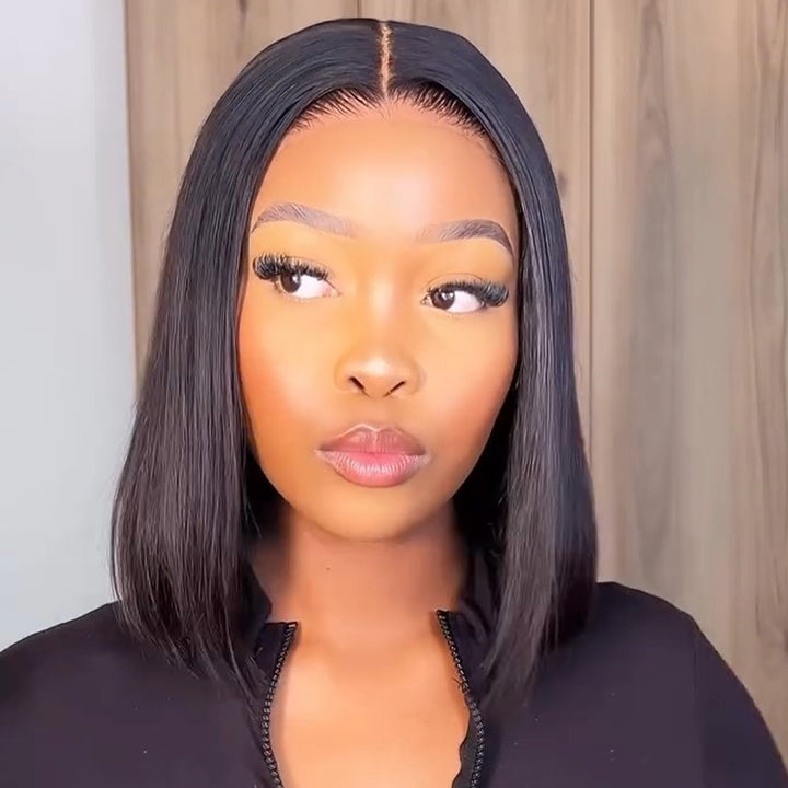 SZC Short Wear Go Glueless Adjustable bob Virgin Human Hair Wigs