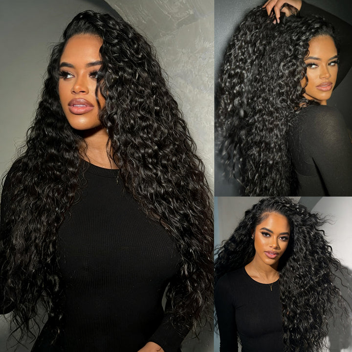 SZC Straight Body Water Wave Deep Burmese Curly 13x4 Lace Front Human Hair Wigs