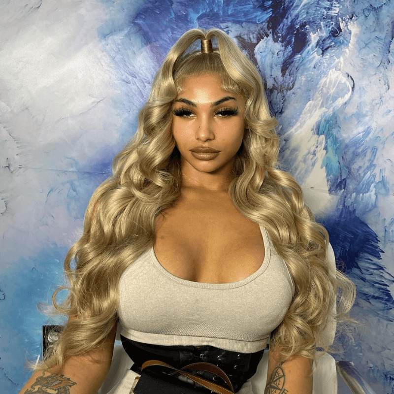 SZC Strawberry Blonde 13X4 Lace Front Body Wave Virgin Human Hair Wig