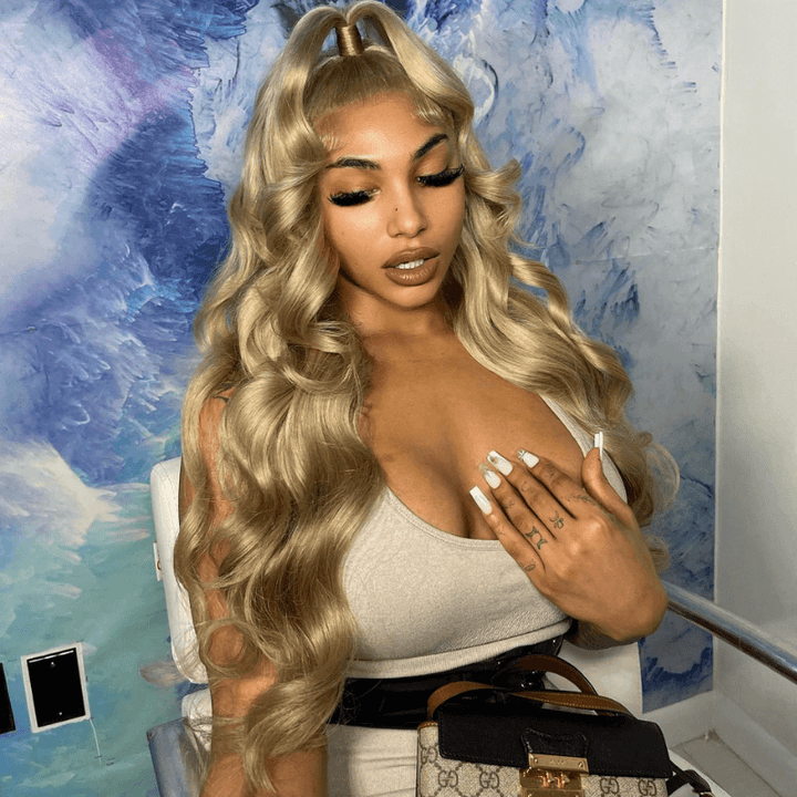 SZC Strawberry Blonde 13X4 Lace Front Body Wave Virgin Human Hair Wig