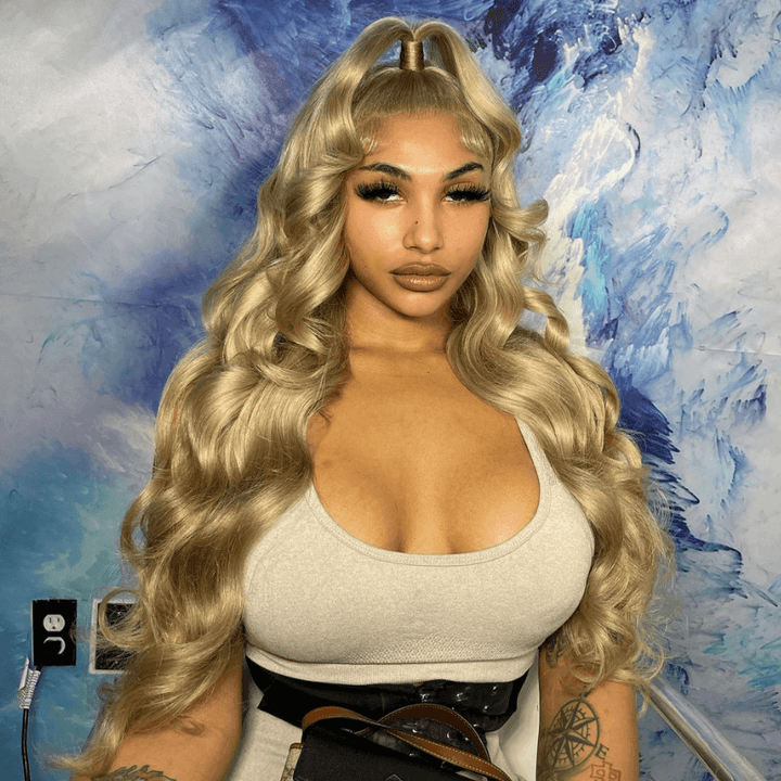 SZC Strawberry Blonde 13X4 Lace Front Body Wave Virgin Human Hair Wig