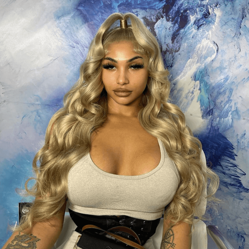 SZC Strawberry Blonde 13X4 Lace Front Body Wave Virgin Human Hair Wig