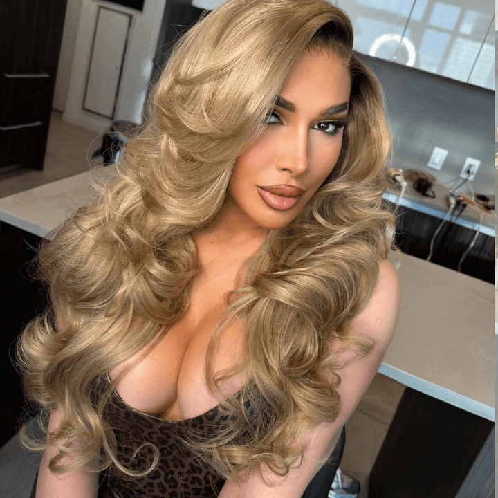 SZC Strawberry Golden Blonde Body Wave 13x4 Lace Frontal Human Hair Wigs