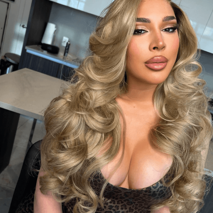 SZC Strawberry Golden Blonde Body Wave 13x4 Lace Frontal Human Hair Wigs
