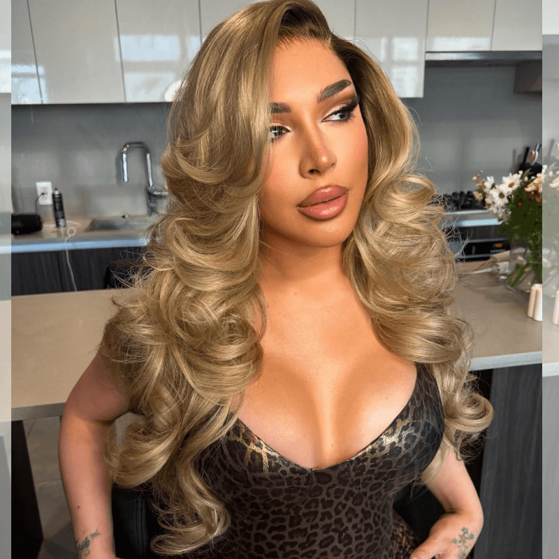 SZC Strawberry Golden Blonde Body Wave 13x4 Lace Frontal Human Hair Wigs