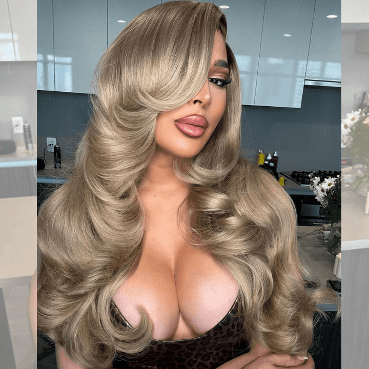 SZC Strawberry Golden Blonde Body Wave 13x4 Lace Frontal Human Hair Wigs