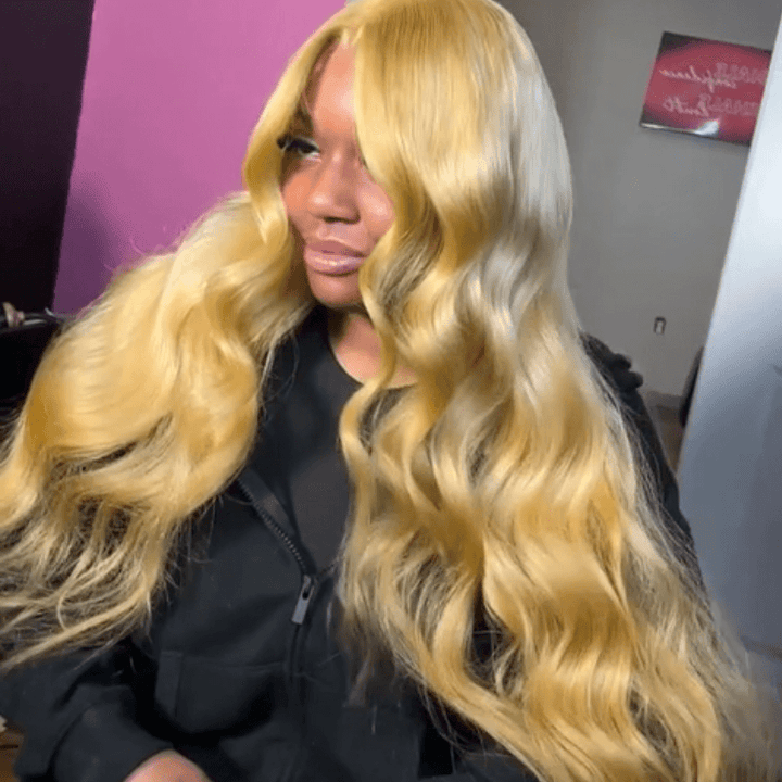 SZC Strawberry Honey Blonde 13x4 Transparent Lace Front Human Hair Wigs