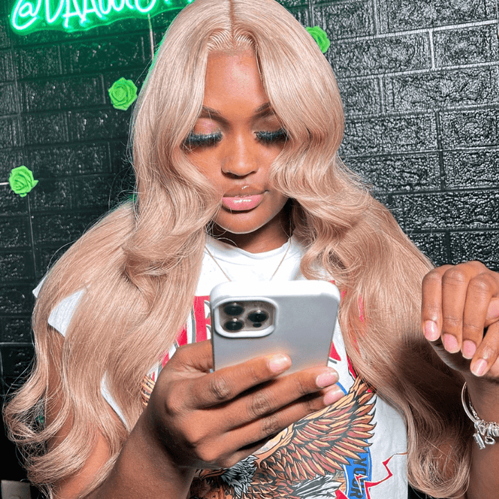 SZC Strawberry Honey Blonde Body Wave 200 Density Lace Front Hair Wig